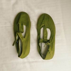UO T-Strap Olive Mary Jane Flats